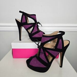 JustFab Womens Charella Night Out Strappy Heels Size 8.5 Glam Bold Statement